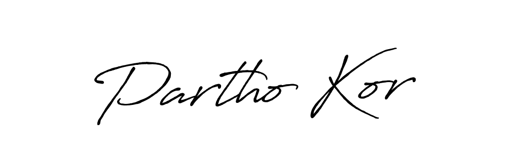 How to make Partho Kor signature? Antro_Vectra_Bolder is a professional autograph style. Create handwritten signature for Partho Kor name. Partho Kor signature style 7 images and pictures png