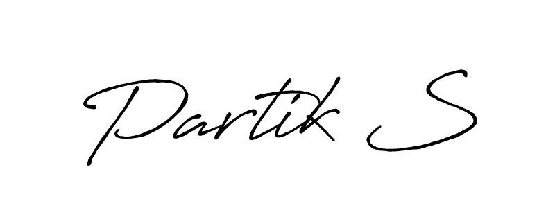 Make a beautiful signature design for name Partik S. With this signature (Antro_Vectra_Bolder) style, you can create a handwritten signature for free. Partik S signature style 7 images and pictures png