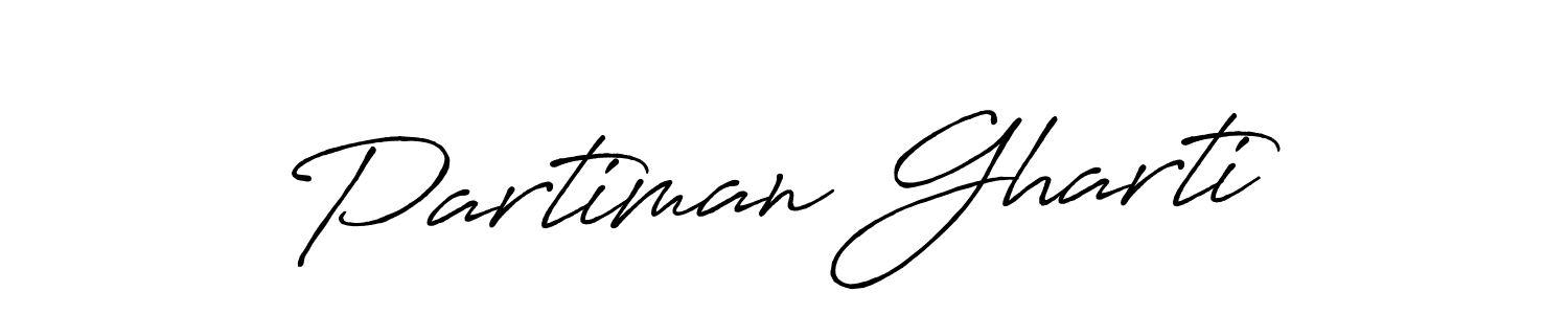 Make a beautiful signature design for name Partiman Gharti. With this signature (Antro_Vectra_Bolder) style, you can create a handwritten signature for free. Partiman Gharti signature style 7 images and pictures png