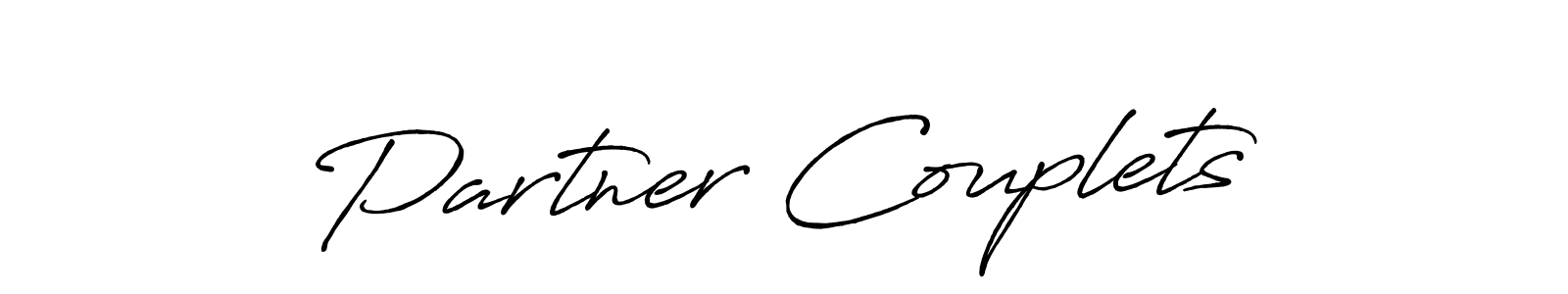 Make a beautiful signature design for name Partner Couplets. With this signature (Antro_Vectra_Bolder) style, you can create a handwritten signature for free. Partner Couplets signature style 7 images and pictures png