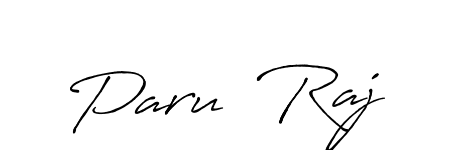 Paru  Raj stylish signature style. Best Handwritten Sign (Antro_Vectra_Bolder) for my name. Handwritten Signature Collection Ideas for my name Paru  Raj. Paru  Raj signature style 7 images and pictures png