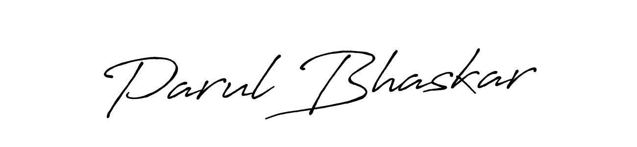 How to Draw Parul Bhaskar signature style? Antro_Vectra_Bolder is a latest design signature styles for name Parul Bhaskar. Parul Bhaskar signature style 7 images and pictures png