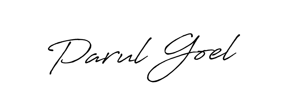 Make a beautiful signature design for name Parul Goel. With this signature (Antro_Vectra_Bolder) style, you can create a handwritten signature for free. Parul Goel signature style 7 images and pictures png