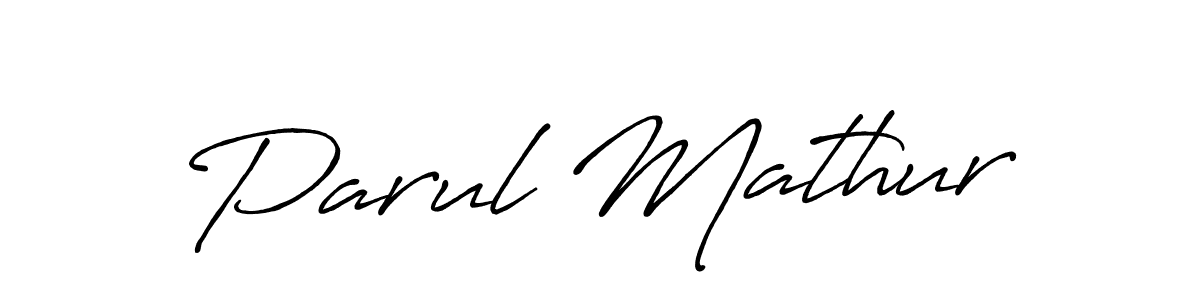 Parul Mathur stylish signature style. Best Handwritten Sign (Antro_Vectra_Bolder) for my name. Handwritten Signature Collection Ideas for my name Parul Mathur. Parul Mathur signature style 7 images and pictures png