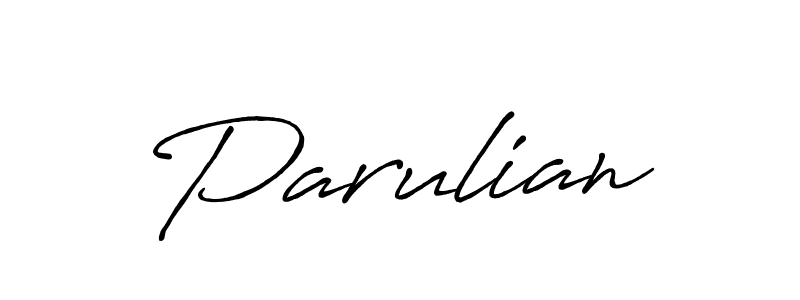 How to make Parulian signature? Antro_Vectra_Bolder is a professional autograph style. Create handwritten signature for Parulian name. Parulian signature style 7 images and pictures png