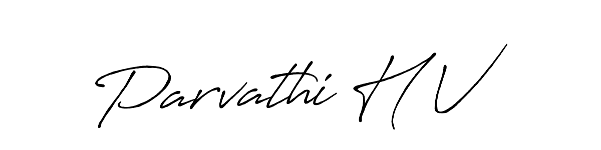 It looks lik you need a new signature style for name Parvathi H V. Design unique handwritten (Antro_Vectra_Bolder) signature with our free signature maker in just a few clicks. Parvathi H V signature style 7 images and pictures png