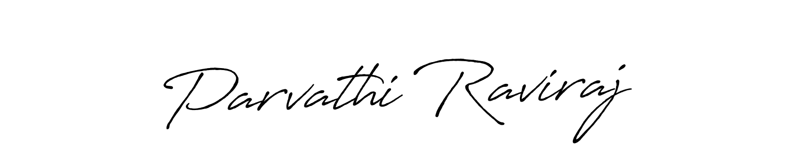 Create a beautiful signature design for name Parvathi Raviraj. With this signature (Antro_Vectra_Bolder) fonts, you can make a handwritten signature for free. Parvathi Raviraj signature style 7 images and pictures png