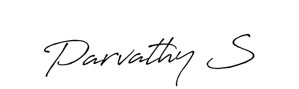 Create a beautiful signature design for name Parvathy S. With this signature (Antro_Vectra_Bolder) fonts, you can make a handwritten signature for free. Parvathy S signature style 7 images and pictures png