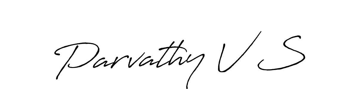 How to make Parvathy V S signature? Antro_Vectra_Bolder is a professional autograph style. Create handwritten signature for Parvathy V S name. Parvathy V S signature style 7 images and pictures png