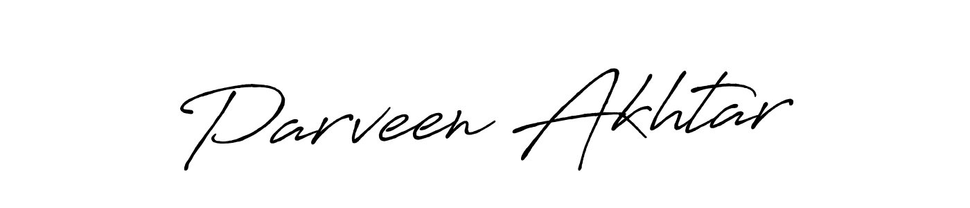 Use a signature maker to create a handwritten signature online. With this signature software, you can design (Antro_Vectra_Bolder) your own signature for name Parveen Akhtar. Parveen Akhtar signature style 7 images and pictures png