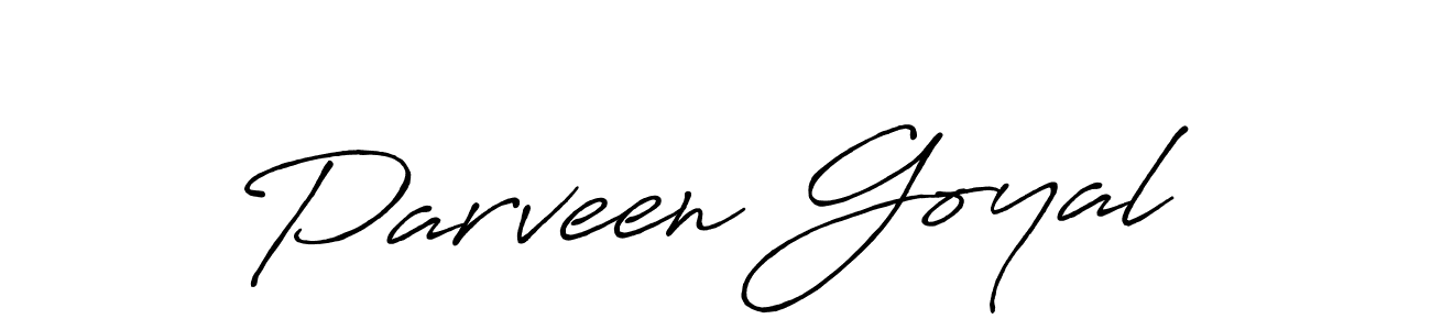 Design your own signature with our free online signature maker. With this signature software, you can create a handwritten (Antro_Vectra_Bolder) signature for name Parveen Goyal. Parveen Goyal signature style 7 images and pictures png