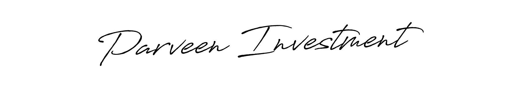The best way (Antro_Vectra_Bolder) to make a short signature is to pick only two or three words in your name. The name Parveen Investment include a total of six letters. For converting this name. Parveen Investment signature style 7 images and pictures png