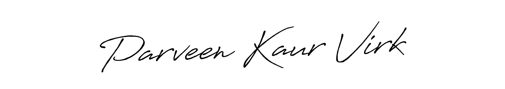 Make a beautiful signature design for name Parveen Kaur Virk. With this signature (Antro_Vectra_Bolder) style, you can create a handwritten signature for free. Parveen Kaur Virk signature style 7 images and pictures png