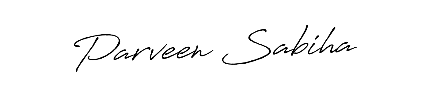 Make a beautiful signature design for name Parveen Sabiha. With this signature (Antro_Vectra_Bolder) style, you can create a handwritten signature for free. Parveen Sabiha signature style 7 images and pictures png