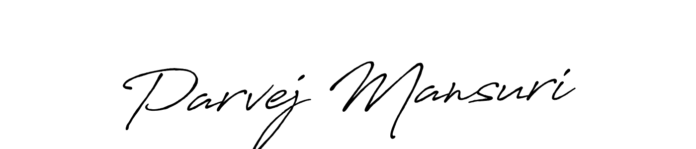 The best way (Antro_Vectra_Bolder) to make a short signature is to pick only two or three words in your name. The name Parvej Mansuri include a total of six letters. For converting this name. Parvej Mansuri signature style 7 images and pictures png