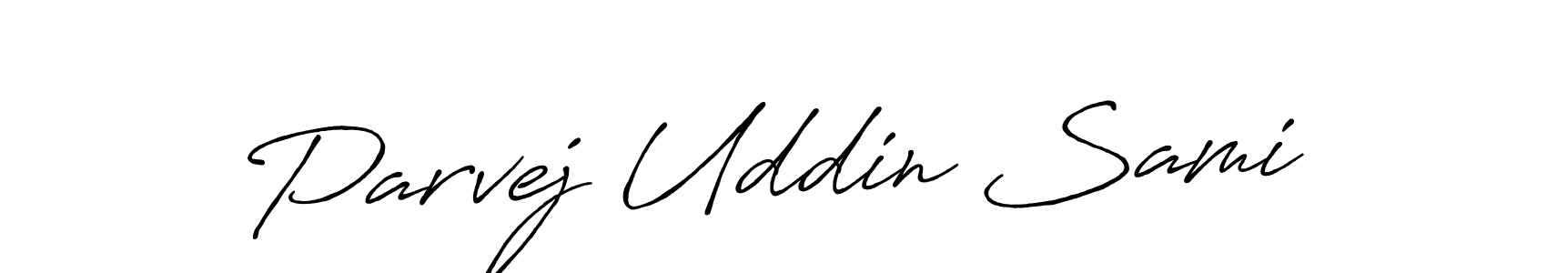 Make a beautiful signature design for name Parvej Uddin Sami. With this signature (Antro_Vectra_Bolder) style, you can create a handwritten signature for free. Parvej Uddin Sami signature style 7 images and pictures png