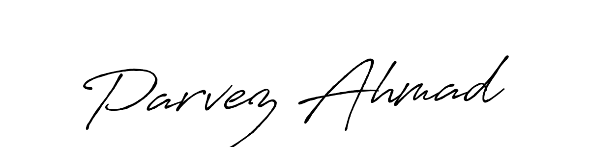 Create a beautiful signature design for name Parvez Ahmad. With this signature (Antro_Vectra_Bolder) fonts, you can make a handwritten signature for free. Parvez Ahmad signature style 7 images and pictures png