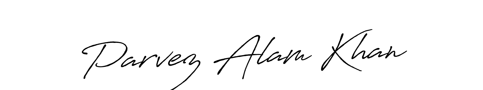Create a beautiful signature design for name Parvez Alam Khan. With this signature (Antro_Vectra_Bolder) fonts, you can make a handwritten signature for free. Parvez Alam Khan signature style 7 images and pictures png