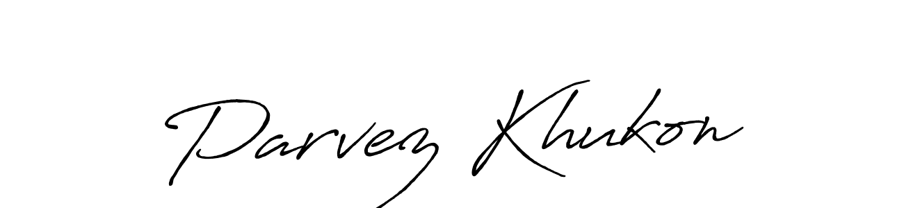 Design your own signature with our free online signature maker. With this signature software, you can create a handwritten (Antro_Vectra_Bolder) signature for name Parvez Khukon. Parvez Khukon signature style 7 images and pictures png