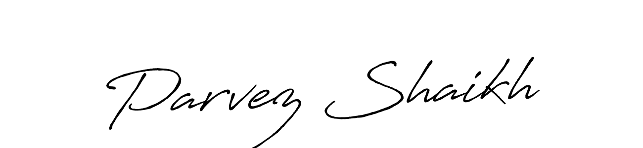 This is the best signature style for the Parvez Shaikh name. Also you like these signature font (Antro_Vectra_Bolder). Mix name signature. Parvez Shaikh signature style 7 images and pictures png