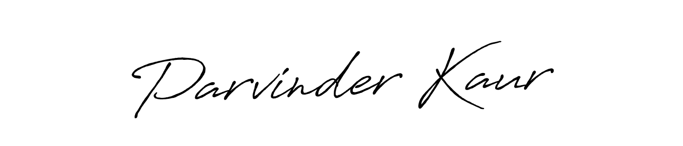 Also we have Parvinder Kaur name is the best signature style. Create professional handwritten signature collection using Antro_Vectra_Bolder autograph style. Parvinder Kaur signature style 7 images and pictures png