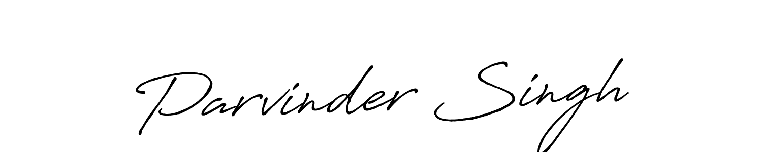 Make a beautiful signature design for name Parvinder Singh. With this signature (Antro_Vectra_Bolder) style, you can create a handwritten signature for free. Parvinder Singh signature style 7 images and pictures png