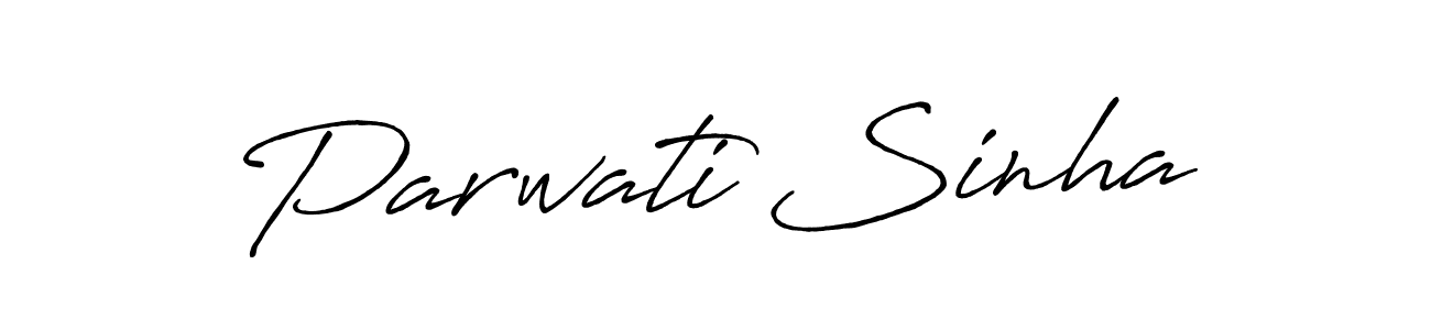 How to make Parwati Sinha name signature. Use Antro_Vectra_Bolder style for creating short signs online. This is the latest handwritten sign. Parwati Sinha signature style 7 images and pictures png
