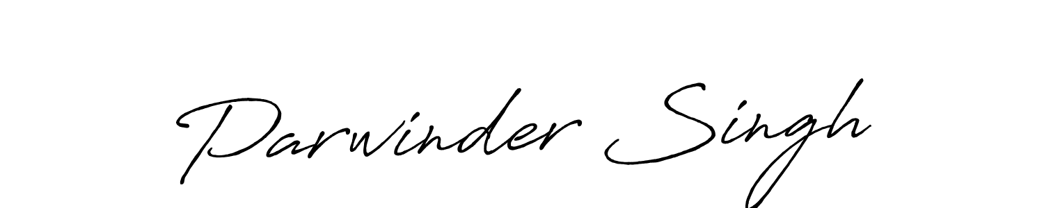 Create a beautiful signature design for name Parwinder Singh. With this signature (Antro_Vectra_Bolder) fonts, you can make a handwritten signature for free. Parwinder Singh signature style 7 images and pictures png