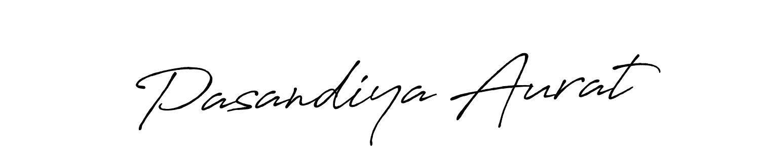 How to make Pasandiya Aurat name signature. Use Antro_Vectra_Bolder style for creating short signs online. This is the latest handwritten sign. Pasandiya Aurat signature style 7 images and pictures png
