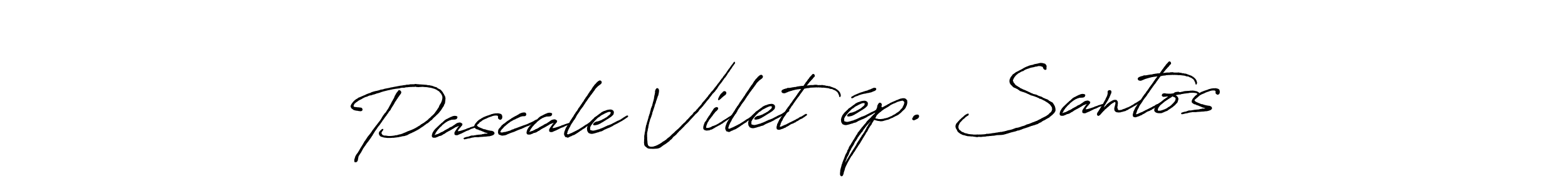 Create a beautiful signature design for name Pascale Vilet ép. Santos. With this signature (Antro_Vectra_Bolder) fonts, you can make a handwritten signature for free. Pascale Vilet ép. Santos signature style 7 images and pictures png