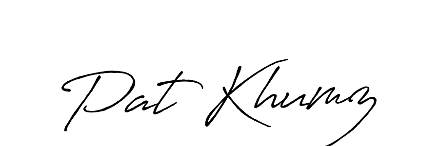 Similarly Antro_Vectra_Bolder is the best handwritten signature design. Signature creator online .You can use it as an online autograph creator for name Pat Khumz. Pat Khumz signature style 7 images and pictures png