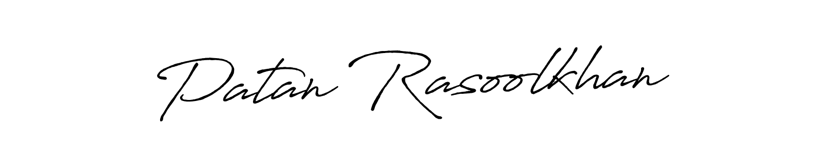 How to make Patan Rasoolkhan name signature. Use Antro_Vectra_Bolder style for creating short signs online. This is the latest handwritten sign. Patan Rasoolkhan signature style 7 images and pictures png