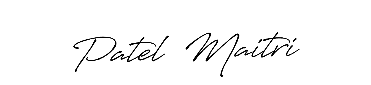 Create a beautiful signature design for name Patel  Maitri. With this signature (Antro_Vectra_Bolder) fonts, you can make a handwritten signature for free. Patel  Maitri signature style 7 images and pictures png