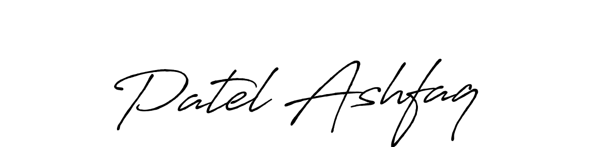 Create a beautiful signature design for name Patel Ashfaq. With this signature (Antro_Vectra_Bolder) fonts, you can make a handwritten signature for free. Patel Ashfaq signature style 7 images and pictures png