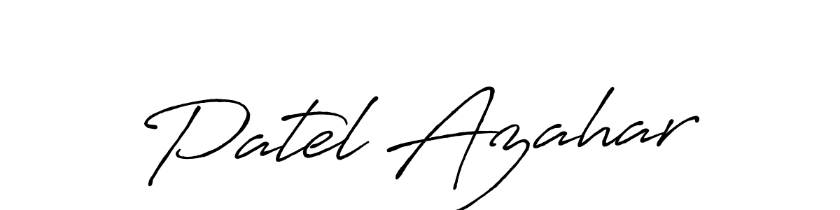 Patel Azahar stylish signature style. Best Handwritten Sign (Antro_Vectra_Bolder) for my name. Handwritten Signature Collection Ideas for my name Patel Azahar. Patel Azahar signature style 7 images and pictures png
