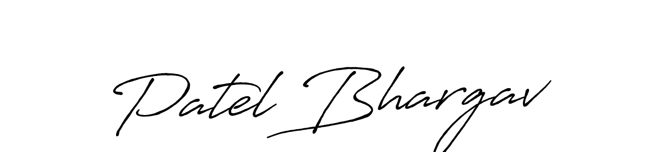 Make a beautiful signature design for name Patel Bhargav. With this signature (Antro_Vectra_Bolder) style, you can create a handwritten signature for free. Patel Bhargav signature style 7 images and pictures png