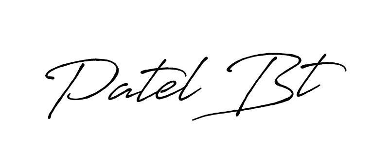 How to make Patel Bt signature? Antro_Vectra_Bolder is a professional autograph style. Create handwritten signature for Patel Bt name. Patel Bt signature style 7 images and pictures png