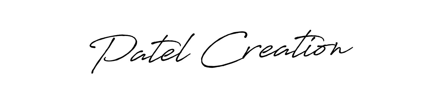 How to make Patel Creation name signature. Use Antro_Vectra_Bolder style for creating short signs online. This is the latest handwritten sign. Patel Creation signature style 7 images and pictures png