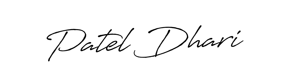 Use a signature maker to create a handwritten signature online. With this signature software, you can design (Antro_Vectra_Bolder) your own signature for name Patel Dhari. Patel Dhari signature style 7 images and pictures png