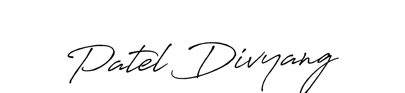 Use a signature maker to create a handwritten signature online. With this signature software, you can design (Antro_Vectra_Bolder) your own signature for name Patel Divyang. Patel Divyang signature style 7 images and pictures png