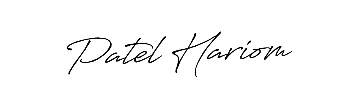 Create a beautiful signature design for name Patel Hariom. With this signature (Antro_Vectra_Bolder) fonts, you can make a handwritten signature for free. Patel Hariom signature style 7 images and pictures png