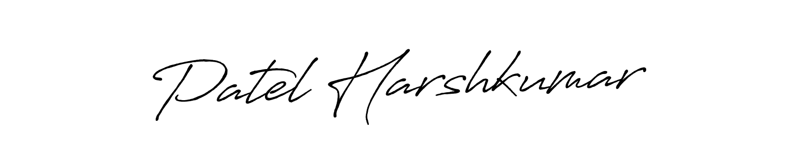 Design your own signature with our free online signature maker. With this signature software, you can create a handwritten (Antro_Vectra_Bolder) signature for name Patel Harshkumar. Patel Harshkumar signature style 7 images and pictures png