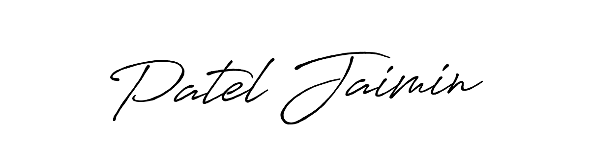 Make a beautiful signature design for name Patel Jaimin. With this signature (Antro_Vectra_Bolder) style, you can create a handwritten signature for free. Patel Jaimin signature style 7 images and pictures png