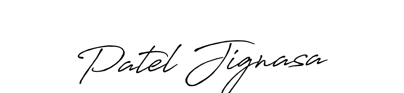 Create a beautiful signature design for name Patel Jignasa. With this signature (Antro_Vectra_Bolder) fonts, you can make a handwritten signature for free. Patel Jignasa signature style 7 images and pictures png