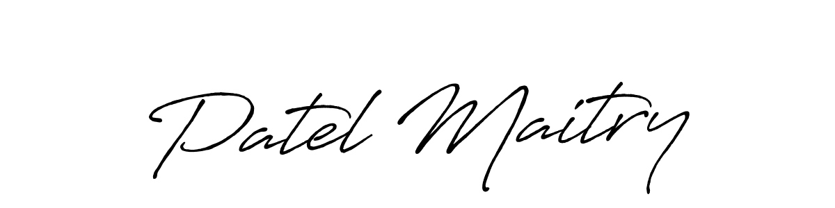 How to make Patel Maitry signature? Antro_Vectra_Bolder is a professional autograph style. Create handwritten signature for Patel Maitry name. Patel Maitry signature style 7 images and pictures png