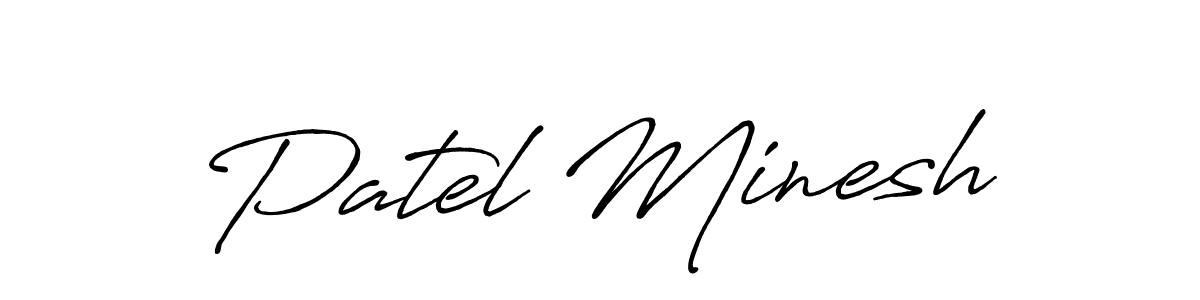 Antro_Vectra_Bolder is a professional signature style that is perfect for those who want to add a touch of class to their signature. It is also a great choice for those who want to make their signature more unique. Get Patel Minesh name to fancy signature for free. Patel Minesh signature style 7 images and pictures png