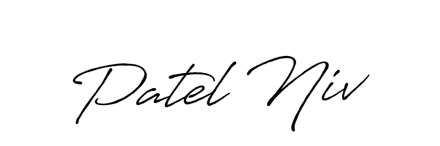 You should practise on your own different ways (Antro_Vectra_Bolder) to write your name (Patel Niv) in signature. don't let someone else do it for you. Patel Niv signature style 7 images and pictures png