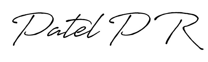 The Antro_Vectra_Bolder font gives name Patel P R a signature that looks effortless yet distinguished. Download high-res PNG instantly. Patel P R signature style 7 images and pictures png