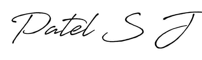 Give your name Patel S J an exquisite flair with the Antro_Vectra_Bolder script font. Ideal for contracts, resumes, and formal letterheads. Patel S J signature style 7 images and pictures png