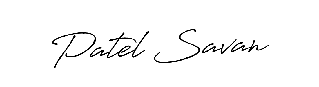 Patel Savan stylish signature style. Best Handwritten Sign (Antro_Vectra_Bolder) for my name. Handwritten Signature Collection Ideas for my name Patel Savan. Patel Savan signature style 7 images and pictures png